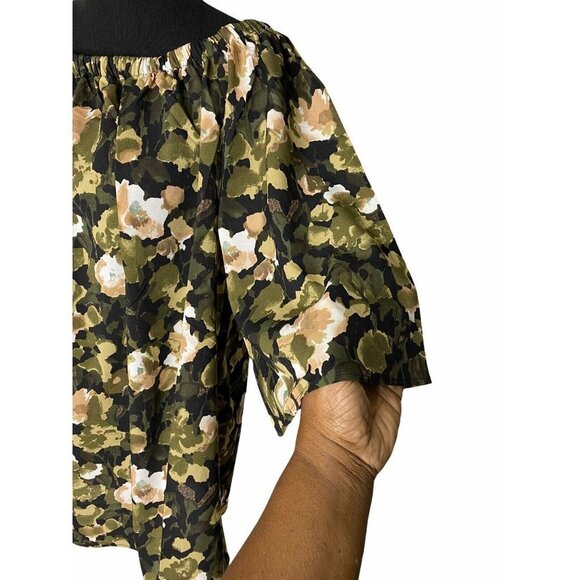 French Connection Women's Olive Night Adeline Dream Off The Shoulder‎ Dress SZ M - Picture 4 of 9